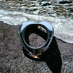 Hematite Heart Necklace Charm Pentant Open Heart For Jewelry Making